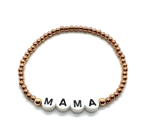 3mm Classic "Mama" Beaded Bracelet