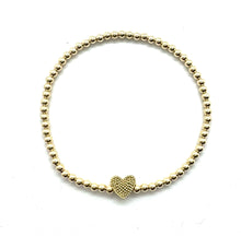  3mm Beaded Heart Bracelet