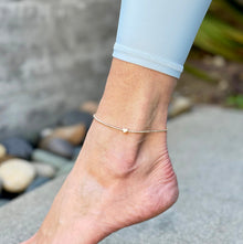 2mm Beaded Heart Anklet
