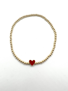  3mm Beaded Heart Anklet