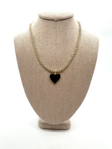  3mm Beaded Heart Necklace