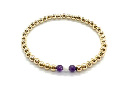 College Series Gemstone Beaded Bracelet