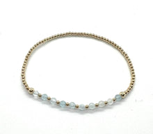  3mm Aquamarine Half Pattern Gemstone Bracelet