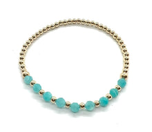  3mm Amazonite Half Pattern Gemstone Bracelet