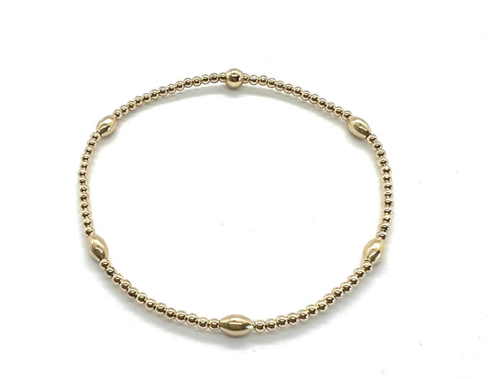 2mm Classic Orzo Pattern Beaded Bracelet