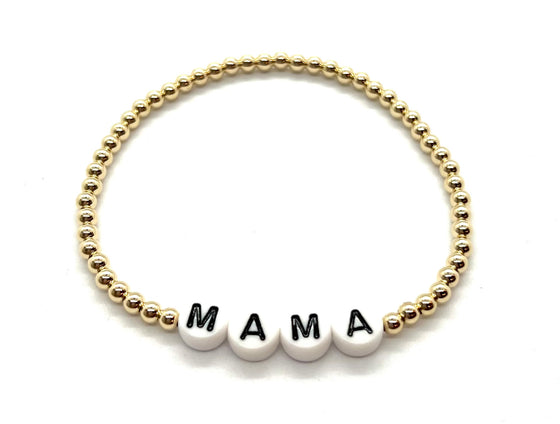 3mm Classic "Mama" Beaded Bracelet