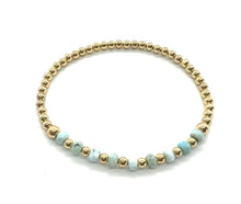  3mm Larimar Half Pattern Gemstone Bracelet