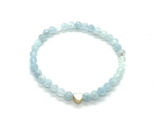  Aquamarine Heart Gemstone Bracelet