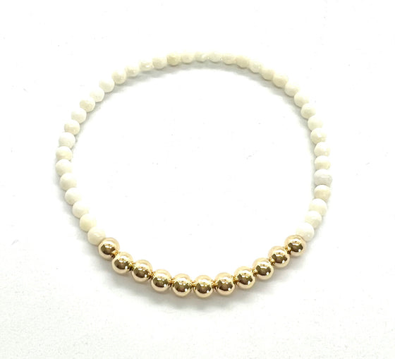 White Reverse Gemstone Bracelet