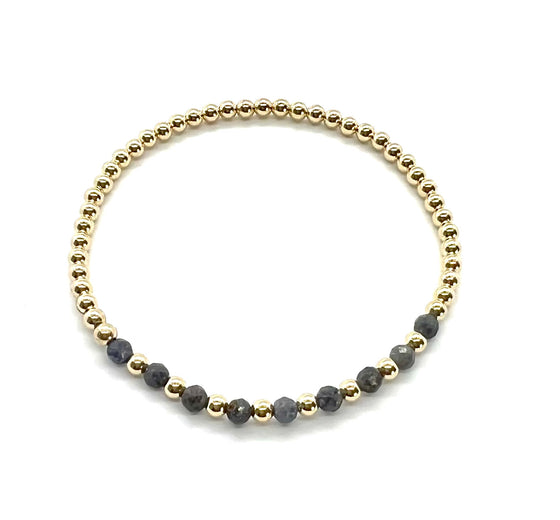 3mm Sapphire Half Pattern Gemstone Bracelet