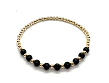  Black Agate Gemstone Half Pattern Bracelet
