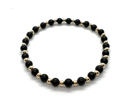 Black Agate Gemstone Full Pattern Bracelet