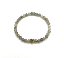  Labrodite Heart Gemstone Bracelet