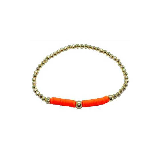 Orange Heishi Bracelet