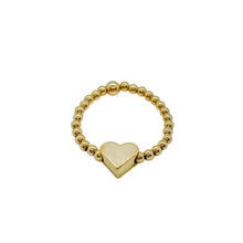  2mm Beaded Heart Ring
