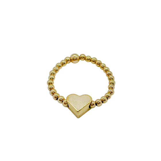 2mm Beaded Heart Ring