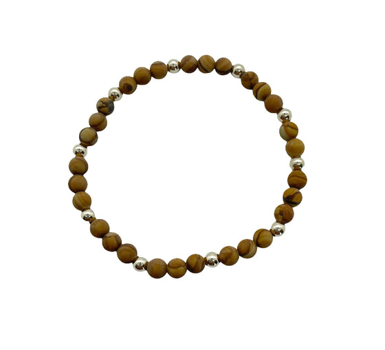 4mm Wood Gemstone Bracelet