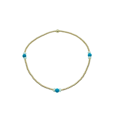  2mm Turquoise and White Coral Anklet