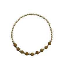  4mm Wood Half Pattern Gemstone Bracelet