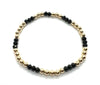 Black Agate Faceted Gemstone Pattern Bracelet